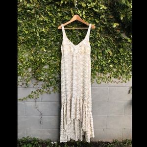 Free People Maxi High-Low Pastel Slip Dress